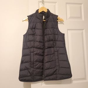 J Jill longline black puffer vest XS petite